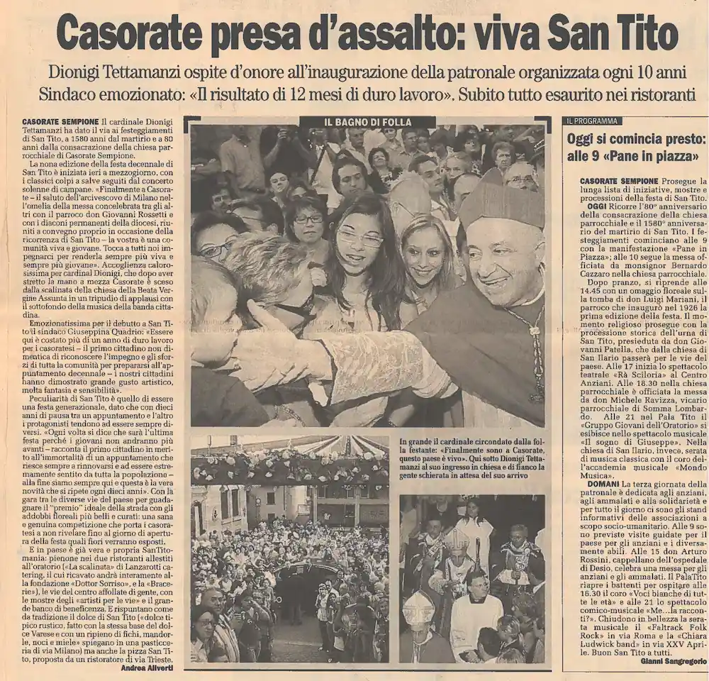 Ritaglio di giornale 10-09-2006 - San Tito Casorate Sempione